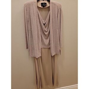 Alex Evenings Womens‎ 18 Beige 2 Piece Floor Length Formal Dress/jacket. New